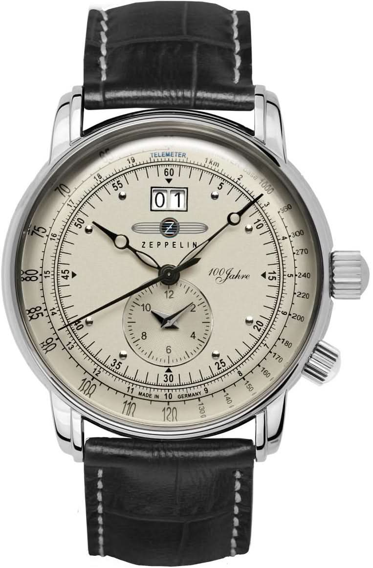 Zeppelin 100 Anni 7640-5 Orologio da Uomo • GMT & Data Grande • Design Vintage