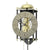 Wanduhr-Uhrwerk mit römischen Ziffern, goldfarbenem Mechanismus und Ketten