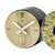 Orologio da tavolo con quadrante effetto legno, lancette bianche e logo AMs
