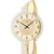 Wanduhr-Zifferblatt mit Glasfront, goldfarbenem Gehäuse und „AMS.“-Aufdruck