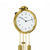 Orologio da parete rotondo color oro con quadrante bianco e lancette nere