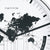 Primo piano dell'orologio da tavolo: quadrante bianco con mappa del mondo e lancette nere