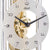 "Hermle orologio da tavolo Dettaglio: quadrante bianco con numeri e meccanismo in ottone a vista."