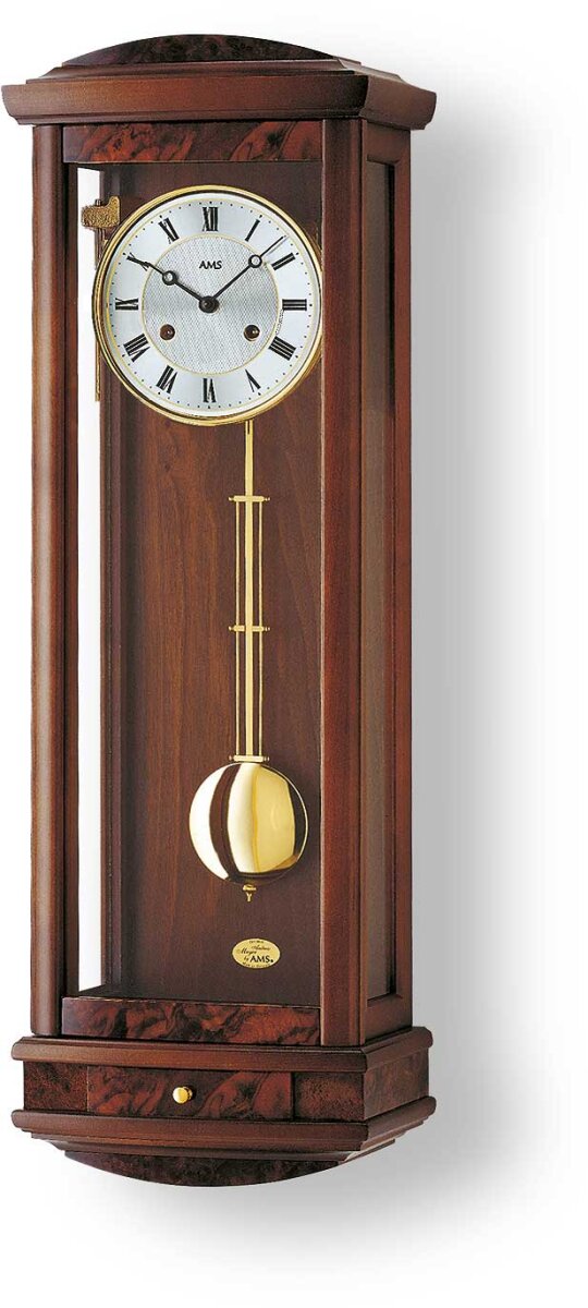 BBZ 1pc Orologi da Parete Classici in Legno Orologio Antico Europeo a Pendolo con Decoro Movimento al Quarzo Silenzioso Orologio a Pendolo da Parete Art Edge, Marrone