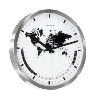 Orologio mondiale movimento al quarzo in acciaio inox -...