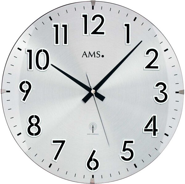 Orologio da parete radiocontrollato moderno diametro 32 cm - AMS Modello: 5973