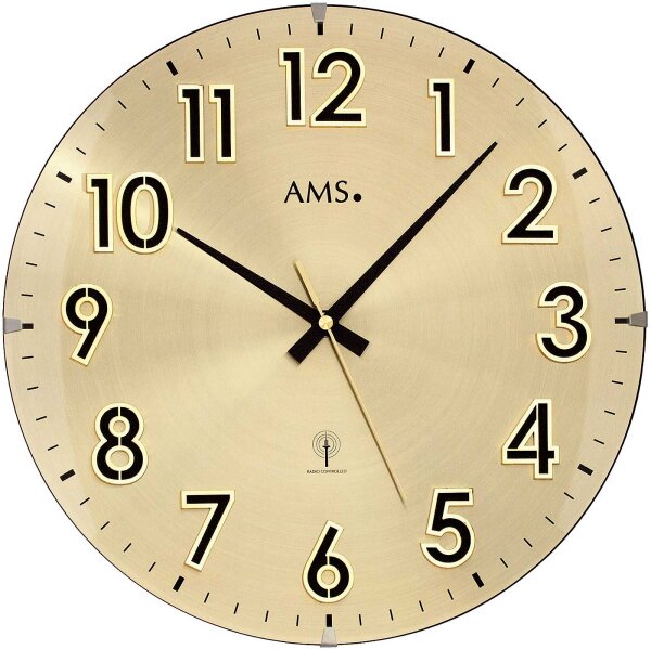 Orologio da parete radiocontrollato moderno diametro 32 cm - AMS Modello: 5974