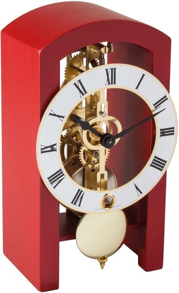 Orologio da tavolo rosso con movimento scheletrato - Hermle Modello: 23015-360721