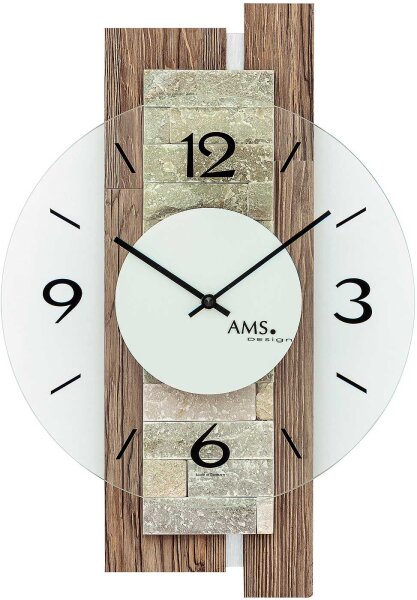 Orologio da parete moderno 40 cm x 28 cm x 6 cm - AMS Modello: 9543