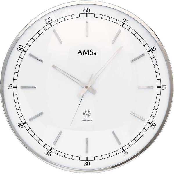 Orologio da parete radiocontrollato moderno diametro 40 cm - AMS Modello: 5608