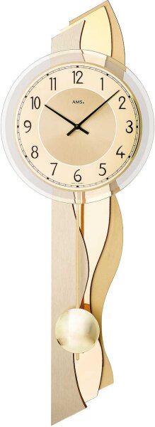 Orologio a pendolo moderno con anello in alluminio - AMS Modello: 7477