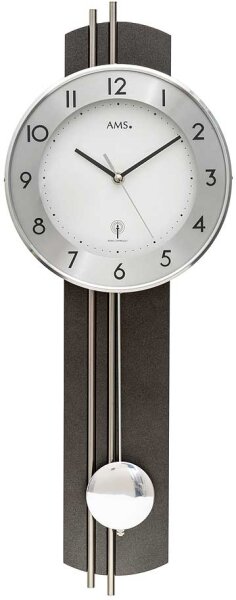 Orologio a pendolo radiocontrollato moderno antracite - AMS Modello: 5266A