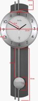 Orologio a pendolo radiocontrollato moderno antracite - AMS Modello: 5266A
