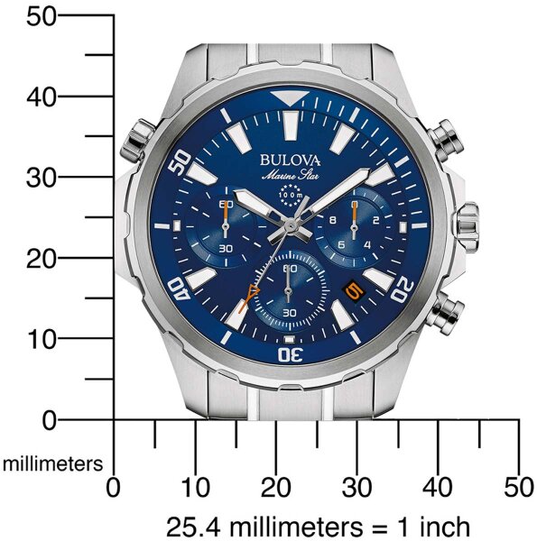 Bulova Marine Star 96B256 - Orologio Uomo Cronografo Al Quarzo, Cassa 43mm In Acciaio - 4