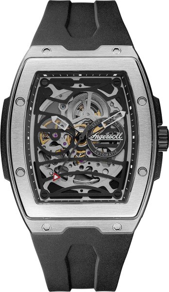 Ingersoll Orologio Automatico Uomo I00503 – Classico Quadrante Argento, Cinturino In Pelle Marrone, Vetro Minerale, Impermeabile 50m