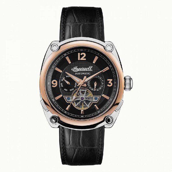 Ingersoll Orologio Da Parete Analogico 30 Cm – Quadrante Nero, Cassa Oro, Facile Lettura