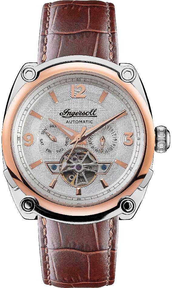 Ingersoll The Rim Orologio Automatico Uomo 42mm - Quadrante Scheletrato Nero, Cinturino In PU, Movimento A Tre Lancette, Garanzia A Vita