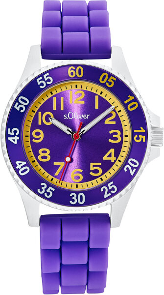 Orologio da bambino cinturino in silicone con lancette luminose - s.Oliver Modello: 2033508