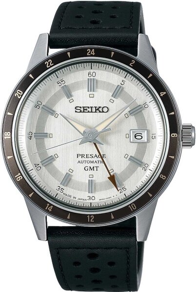 Orologio da uomo con cinturino in pelle di vitello nero - Movimento automatico - Seiko Modello: SSK011J1