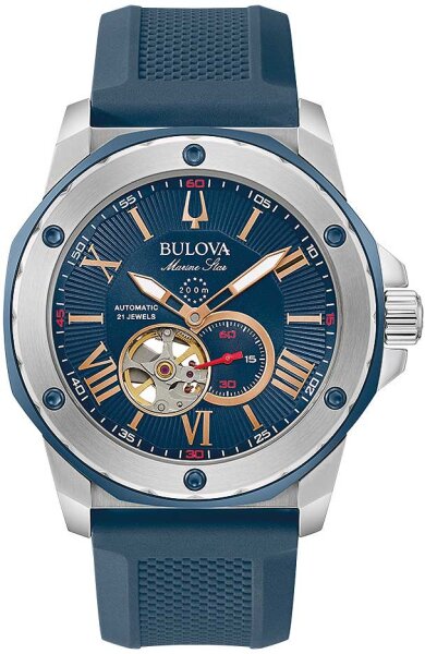 Orologio da uomo Marine Star subacqueo in acciaio inossidabile e silicone - Bulova Modello: 98A282