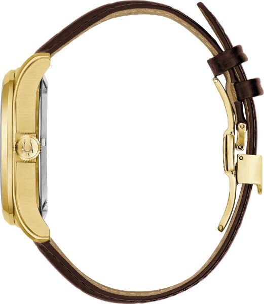 Bulova Orologio Analogico al Quarzo da Uomo con Cinturino in Pelle 96B416