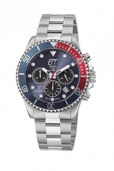 ETT Eco Tech Time Solar Drive Orologio Uomo Radiocontrollato, Vetro Zaffiro, Cinturino Acciaio, Impermeabile 20 Bar - 3