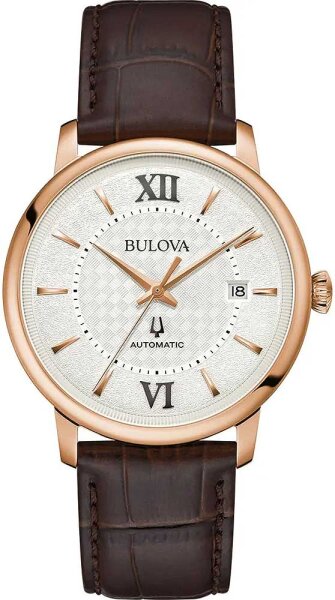 Orologio da Uomo, Data, Cinturino in Pelle - Bulova Model: 97B225