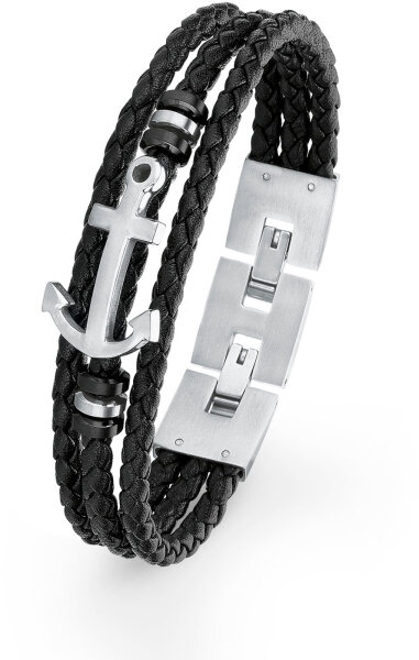 Bracciale di Pelle Intrecciata con Ciondolo a Ancora - s.Oliver Jewelry Model: 2018683