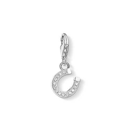 Charm a Forma di Ferro di Cavallo con Pietre - 925 Argento Sterling