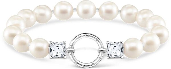 Bracciale di Perle con Pietre - 925 Argento Sterling