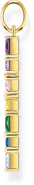 Thomas Sabo Collana Donna Con Ciondolo A Croce In Argento 925 Annerito E Placcato Oro - Dimensioni 42x23 Mm