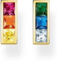 Orecchini con Pietre Colorate - 750 Oro Giallo Placcato