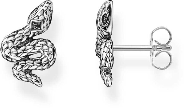 Orecchini Serpente Ossidato - 925 Argento Sterling Ossidato