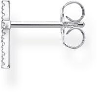 Orecchino Singolo Croce con Zirconi - 925 Argento Sterling