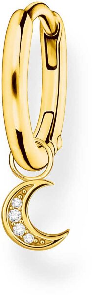 Cerchio Singolo con Ciondolo a Luna - 750 Oro Giallo Placcato