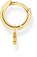 Cerchio Singolo con Ciondolo a Luna - 750 Oro Giallo Placcato