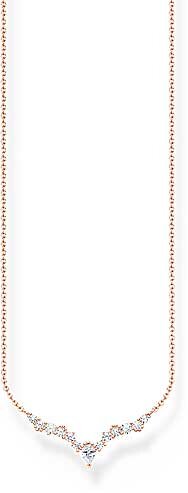 Collana Cristalli di Ghiaccio con Pietre Bianche - 750 Oro Rosa Placcato