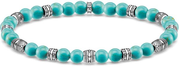 Bracciale con Perline Decorate - 925 Argento Sterling