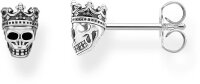 Orecchini Teschio con Corona - 925 Argento Sterling,...