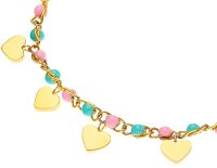 Prinzessin Lillifee 2033365 Bracciale colorato con pendenti a cuore in acciaio inossidabile