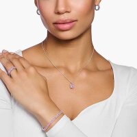 Collana con pietra rosa - 925 Argento Sterling