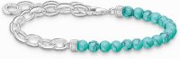 Bracciale charm con perline e maglie - 925 Argento Sterling