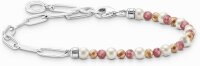 Bracciale charm con perline e maglie - 925 Argento Sterling