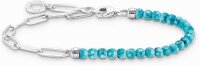 Bracciale charm con perline e maglie - 925 Argento Sterling