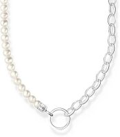 Collana charm con perle e maglie - Perla coltivata...