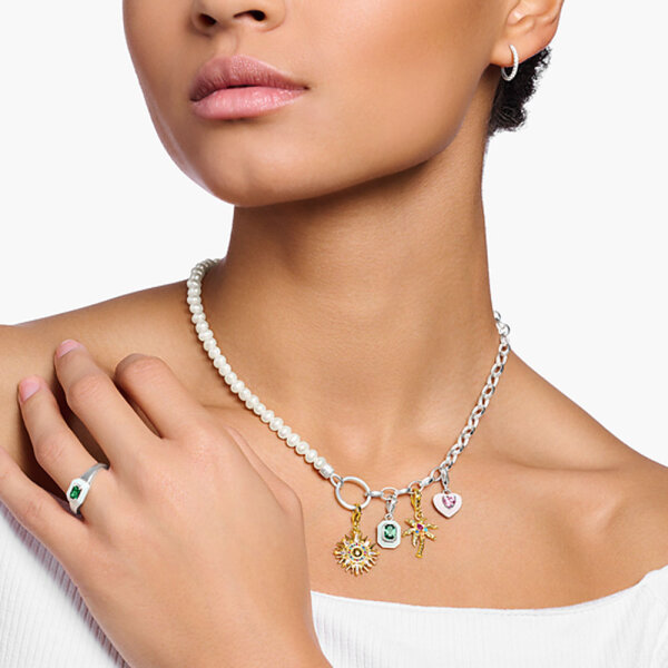 Thomas Sabo Orecchini Lunghi Pendenti In Argento Sterling 925 - Simboli Portafortuna Cosmici Con Zirconie Colorate - 3