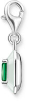 Charm pendente pietra verde 3D - 925 Argento Sterling