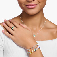 Charm pendente goccia 3D con pietra - 925 Argento Sterling