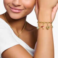 Charm pendente globo terrestre 3D colorato - Placcatura in oro giallo 750