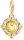 Charm pendente globo terrestre 3D colorato - Placcatura in oro giallo 750